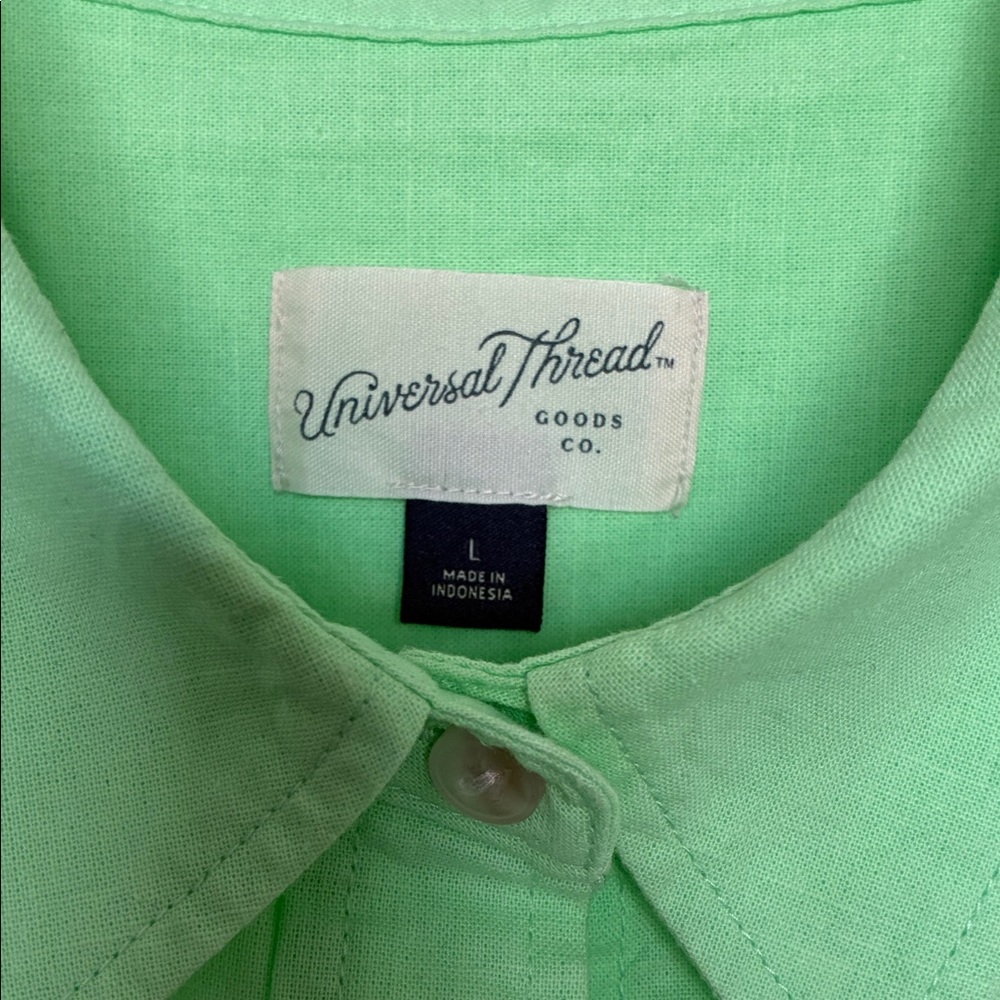Universal Thread Lime Green Button-Down Shirt - image 2